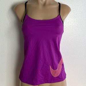 Nike bikini tankini top size S logo violet